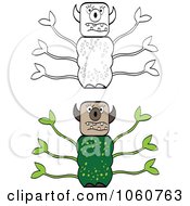Royalty Free Vector Clip Art Illustration Of A Digital Collage Of Leafy Monsters