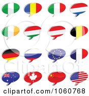 Poster, Art Print Of Digital Collage Of Shiny Chat Flag Icons