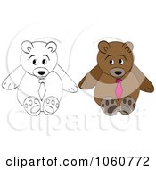 Royalty Free Vector Clip Art Illustration Of A Digital Collage Of Teddy Bears With Ties by Andrei Marincas