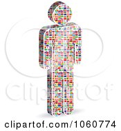 Royalty Free Vector Clip Art Illustration Of A 3d Man Made Of World Flags