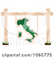 Poster, Art Print Of Italian Chalkboard Sign Suspended From Posts