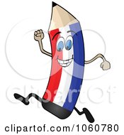 Poster, Art Print Of Running Holland Flag Pencil Character