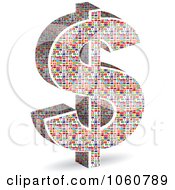 Poster, Art Print Of 3d Dollar Symbol Made Of World Flags