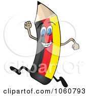 Running German Flag Pencil Character
