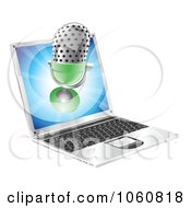 Poster, Art Print Of 3d Microphone Over A Laptop Screen