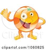Happy Orange Character Waving