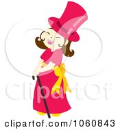 Royalty Free Vector Clip Art Illustration Of A Magician Girl With A Cane