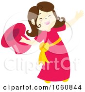 Royalty Free Vector Clip Art Illustration Of A Magician Girl Presenting