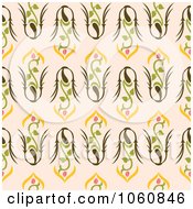 Poster, Art Print Of Pretty Floral Pattern Over Beige