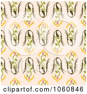 Royalty Free Vector Clip Art Illustration Of A Pretty Floral Pattern Over Beige