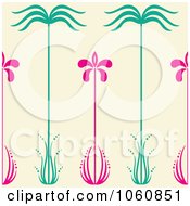 Poster, Art Print Of Floral Pattern Over Beige