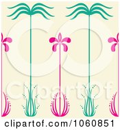 Royalty Free Vector Clip Art Illustration Of A Floral Pattern Over Beige