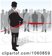 Royalty Free Vector Clip Art Illustration Of A Ribbon Cutting Ceremony by David Rey
