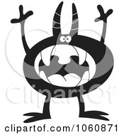 Royalty Free Vector Clip Art Illustration Of A Black And White Monster 3 by yayayoyo
