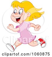 Royalty Free Vector Clip Art Illustration Of A Happy Girl Running
