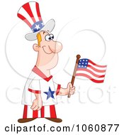 Poster, Art Print Of Patriotic American Man