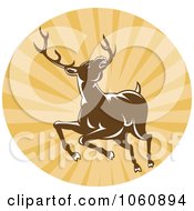 Royalty Free Vector Clip Art Illustration Of A Jumping Stag Deer