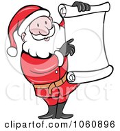Poster, Art Print Of Santa Holding Up A Blank List