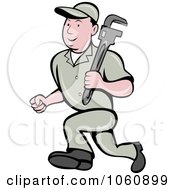 Royalty Free Vector Clip Art Illustration Of A Plumber With A Wrench 5