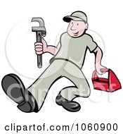 Royalty Free Vector Clip Art Illustration Of A Plumber With A Wrench 6