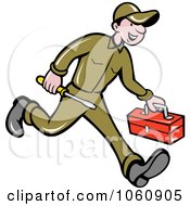Poster, Art Print Of Electrician Running