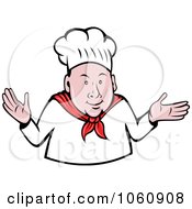 Royalty Free Vector Clip Art Illustration Of A Chef Shrugging