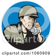 Poster, Art Print Of Soldier Using A Field Phone