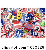 Poster, Art Print Of Background Of Traffic Signs - 2