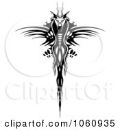 Royalty Free Vector Clip Art Illustration Of A Black Evil Dragon Logo 2