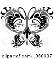 Poster, Art Print Of Unique Black And White Butterfly Tattoo Design - 1