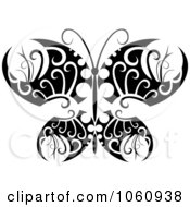 Poster, Art Print Of Unique Black And White Butterfly Tattoo Design - 7