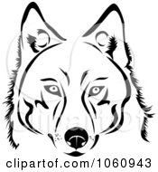 Royalty Free Vector Clip Art Illustration Of A Black And White Husky Dog Face