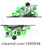 Poster, Art Print Of Background Of Black Daisies And Green Foliage And Copy Space