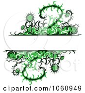 Poster, Art Print Of Background Of Green Thistle Vines And Flowers With Copy Space