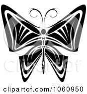 Poster, Art Print Of Unique Black And White Butterfly Tattoo Design - 6