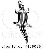 Royalty Free Vector Clip Art Illustration Of A Black And White Tribal Crocodile