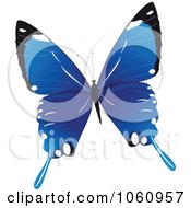 Royalty Free Vector Clip Art Illustration Of A Blue Butterfly Logo