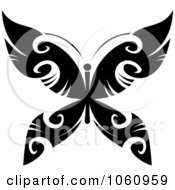 Poster, Art Print Of Unique Black And White Butterfly Tattoo Design - 3