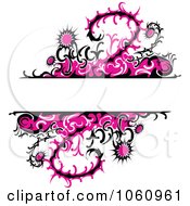 Poster, Art Print Of Background Of Pink Thistle Vines And Flowers With Copy Space