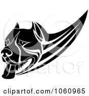 Royalty Free Vector Clip Art Illustration Of A Black And White Guard Dog Face
