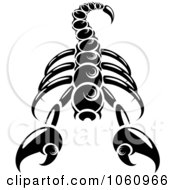 Royalty Free Vector Clip Art Illustration Of A Black And White Scorpion by Vector Tradition SM