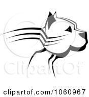 Royalty Free Vector Clip Art Illustration Of A Black And White Dog Face Profile
