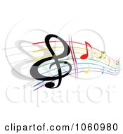 Royalty Free Vector Clip Art Illustration Of A Rainbow Staff And Music Notes 6