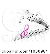 Royalty Free Vector Clip Art Illustration Of A Background Of Staff And Music Notes 4