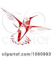 Poster, Art Print Of Flying Red Hummingbird Logo