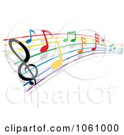 Royalty Free Vector Clip Art Illustration Of A Rainbow Staff And Music Notes 5