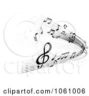 Royalty Free Vector Clip Art Illustration Of A Background Of Staff And Music Notes 7