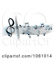 Royalty Free Vector Clip Art Illustration Of A Stave And Music Notes 9