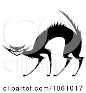 Royalty Free Vector Clip Art Illustration Of A Black And White Evil Cat With An Arched Back by Vector Tradition SM