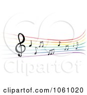 Royalty Free Vector Clip Art Illustration Of A Rainbow Staff And Music Notes 4